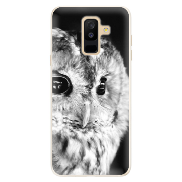 Silikonové pouzdro iSaprio - BW Owl - Samsung Galaxy A6+