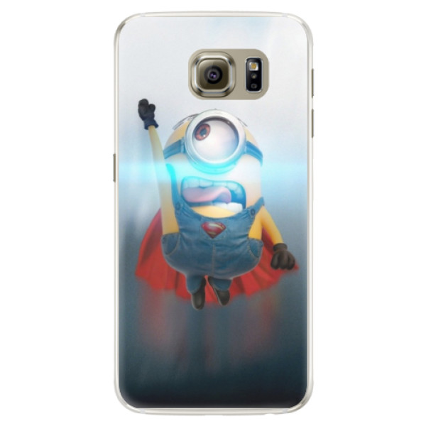 Silikonové pouzdro iSaprio - Mimons Superman 02 - Samsung Galaxy S6 Edge