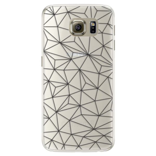 Silikonové pouzdro iSaprio - Abstract Triangles 03 - black - Samsung Galaxy S6 Edge