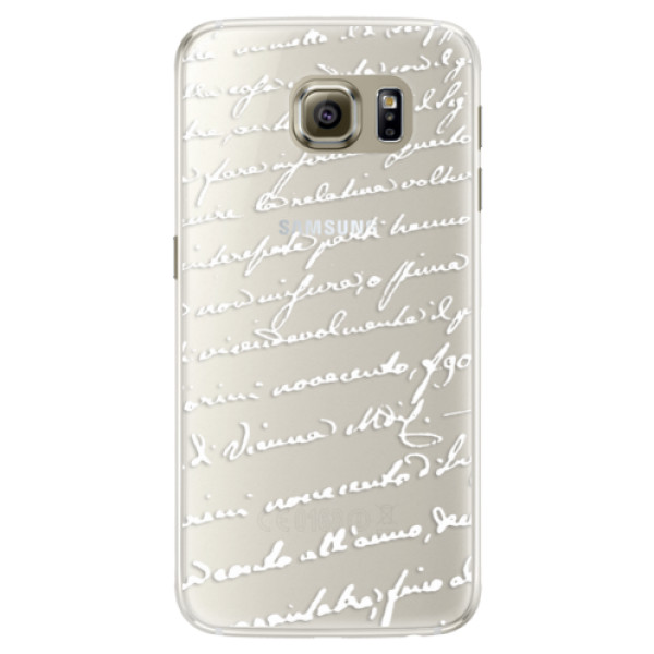 Silikonové pouzdro iSaprio - Handwriting 01 - white - Samsung Galaxy S6 Edge