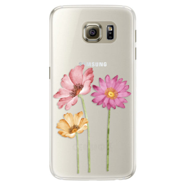 Silikonové pouzdro iSaprio - Three Flowers - Samsung Galaxy S6 Edge
