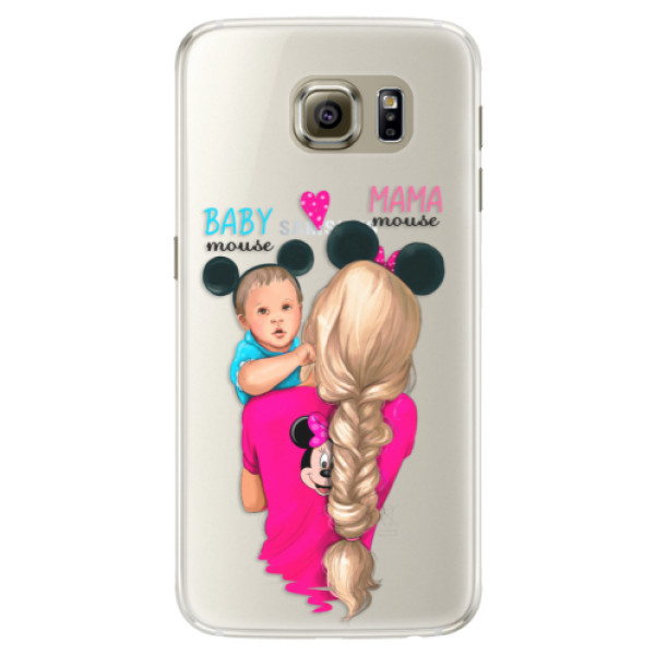 Silikonové pouzdro iSaprio - Mama Mouse Blonde and Boy - Samsung Galaxy S6 Edge