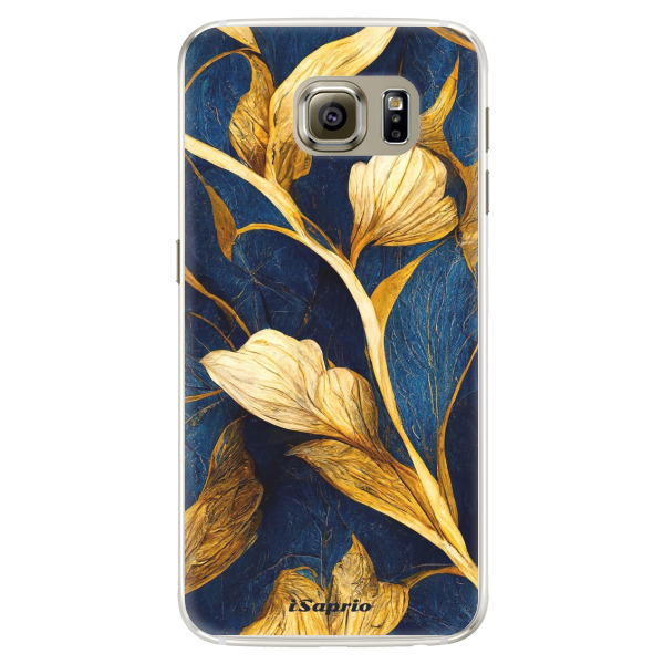 Silikonové pouzdro iSaprio - Gold Leaves - Samsung Galaxy S6 Edge