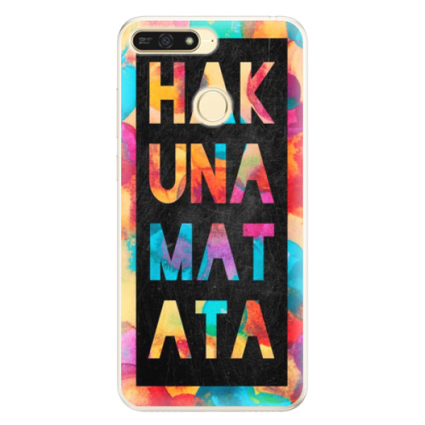 Silikonové pouzdro iSaprio (mléčně zakalené) Hakuna Matata 01 na mobil Honor 7A (Silikonový kryt, obal, pouzdro iSaprio (podkladové pouzdro není čiré, ale lehce mléčně zakalené) Hakuna Matata 01 na mobilní telefon Huawei Honor 7A)