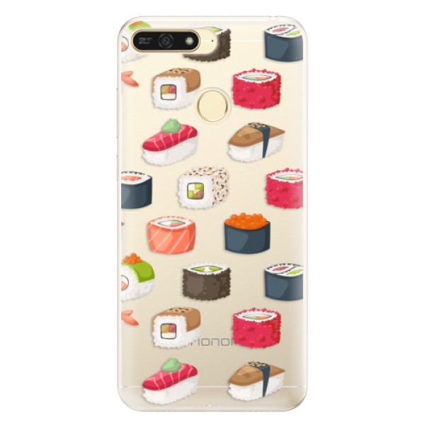 Silikonové pouzdro iSaprio (mléčně zakalené) Sushi na mobil Honor 7A (Silikonový kryt, obal, pouzdro iSaprio (podkladové pouzdro není čiré, ale lehce mléčně zakalené) Sushi na mobilní telefon Huawei Honor 7A)