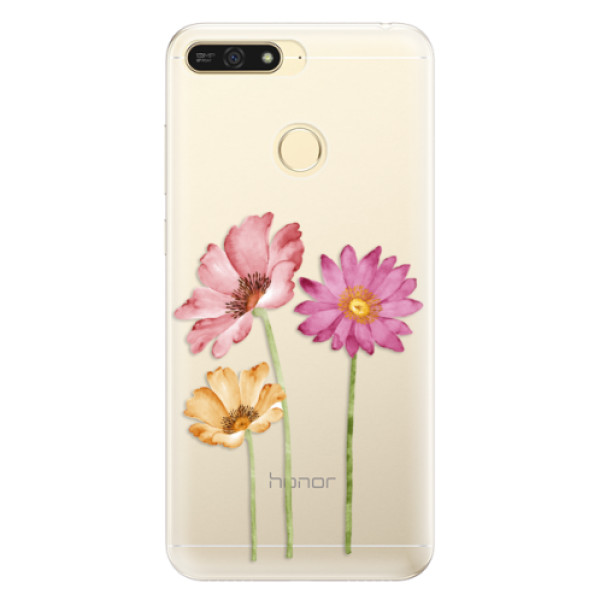 Silikonové pouzdro iSaprio (mléčně zakalené) Tři Květiny na mobil Honor 7A (Silikonový kryt, obal, pouzdro iSaprio (podkladové pouzdro není čiré, ale lehce mléčně zakalené) Tři Květiny na mobilní telefon Huawei Honor 7A)