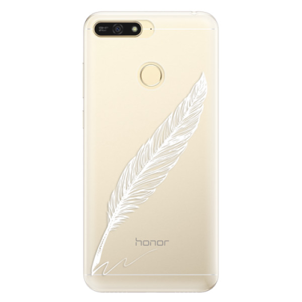Silikonové pouzdro iSaprio - Writing By Feather - white - Huawei Honor 7A