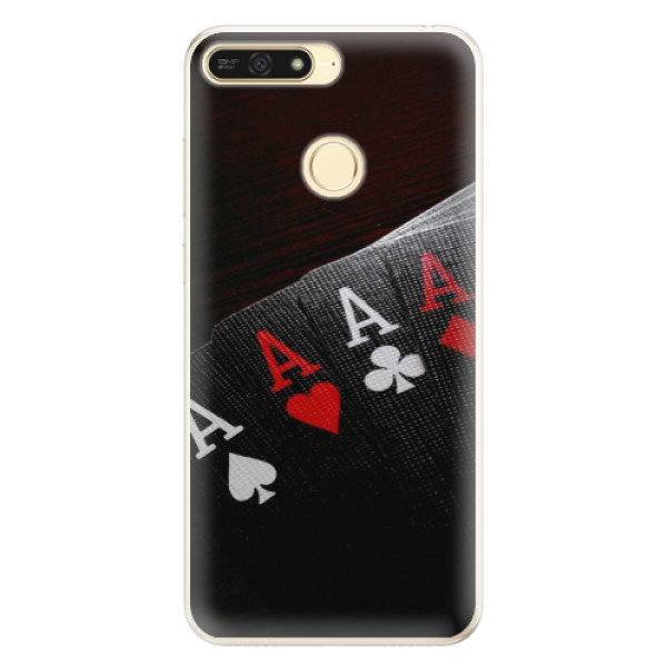 Silikonové pouzdro iSaprio (mléčně zakalené) Poker na mobil Honor 7A (Silikonový kryt, obal, pouzdro iSaprio (podkladové pouzdro není čiré, ale lehce mléčně zakalené) Poker na mobilní telefon Huawei Honor 7A)