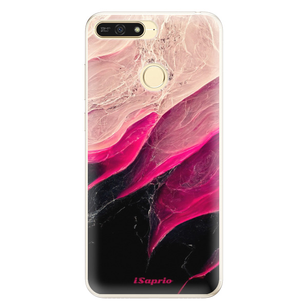 Silikonové pouzdro iSaprio - Black and Pink - Huawei Honor 7A