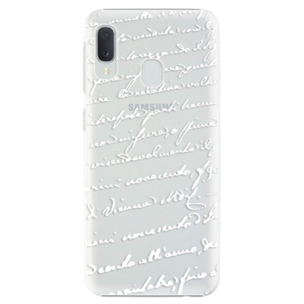Plastové pouzdro iSaprio - Handwriting 01 - white - Samsung Galaxy A20e