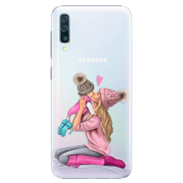 Plastové pouzdro iSaprio - Kissing Mom - Blond and Girl - Samsung Galaxy A50