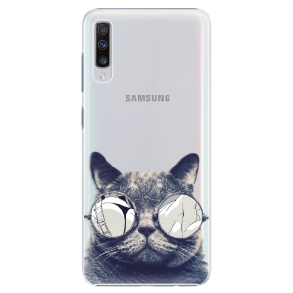 Plastové pouzdro iSaprio - Crazy Cat 01 - Samsung Galaxy A70