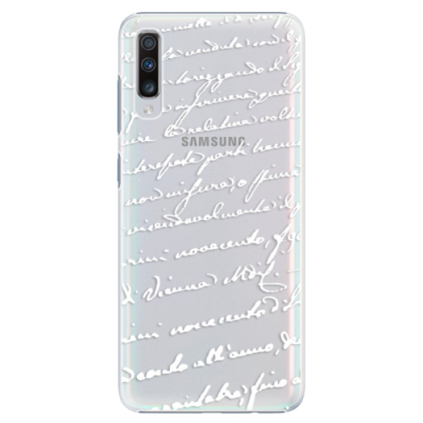 Plastové pouzdro iSaprio - Handwriting 01 - white - Samsung Galaxy A70
