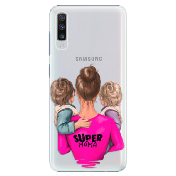 Plastové pouzdro iSaprio - Super Mama - Two Boys - Samsung Galaxy A70
