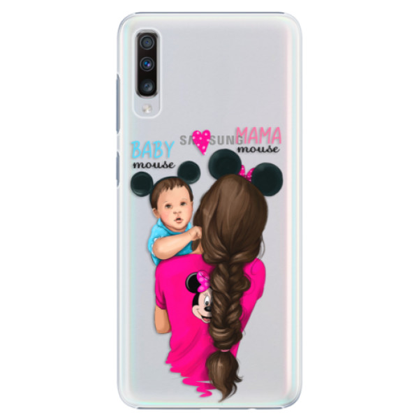 Plastové pouzdro iSaprio - Mama Mouse Brunette and Boy - Samsung Galaxy A70
