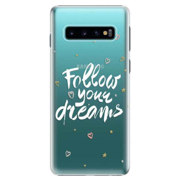 Plastové pouzdro iSaprio - Follow Your Dreams - white - Samsung Galaxy S10