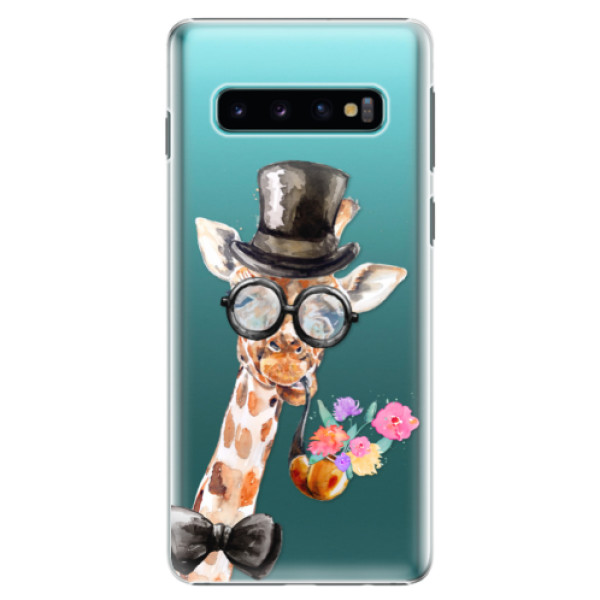 Plastové pouzdro iSaprio - Sir Giraffe - Samsung Galaxy S10