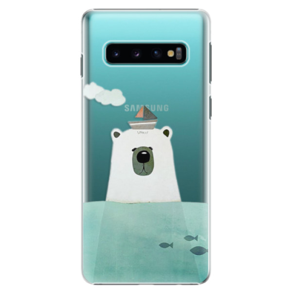 Plastové pouzdro iSaprio - Bear With Boat - Samsung Galaxy S10