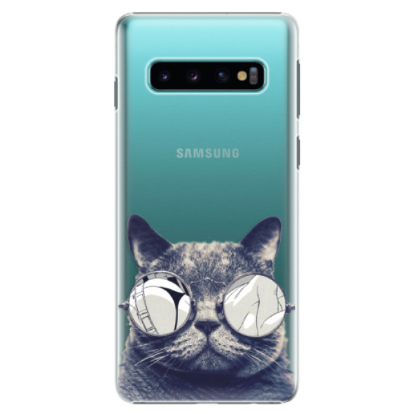 Plastové pouzdro iSaprio - Crazy Cat 01 - Samsung Galaxy S10