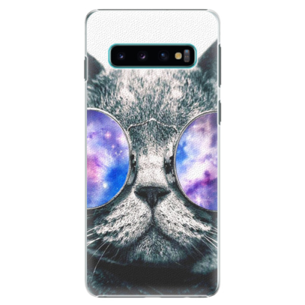 Plastové pouzdro iSaprio - Galaxy Cat - Samsung Galaxy S10