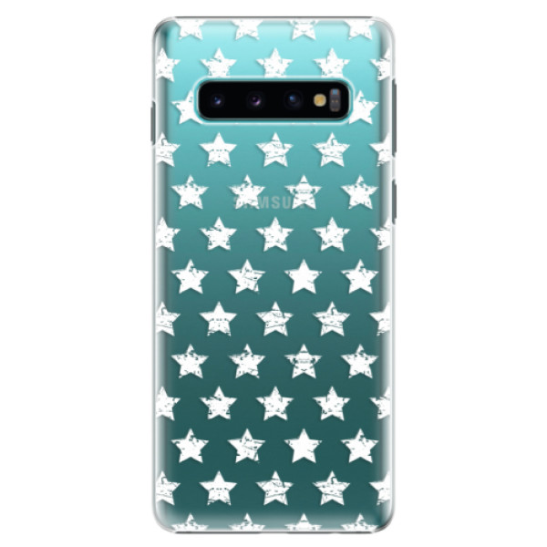 Plastové pouzdro iSaprio - Stars Pattern - white - Samsung Galaxy S10