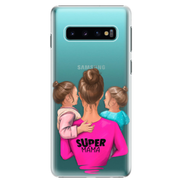 Plastové pouzdro iSaprio - Super Mama - Two Girls - Samsung Galaxy S10