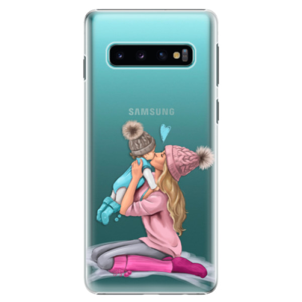 Plastové pouzdro iSaprio - Kissing Mom - Blond and Boy - Samsung Galaxy S10