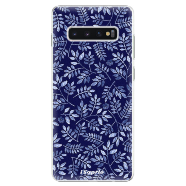 Plastové pouzdro iSaprio - Blue Leaves 05 - Samsung Galaxy S10+