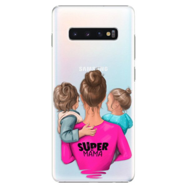 Plastové pouzdro iSaprio - Super Mama - Boy and Girl - Samsung Galaxy S10+