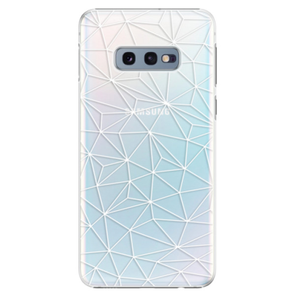 Plastové pouzdro iSaprio - Abstract Triangles 03 - white - Samsung Galaxy S10e