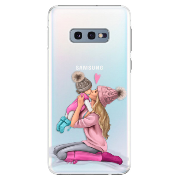 Levně Plastové pouzdro iSaprio - Kissing Mom - Blond and Girl - Samsung Galaxy S10e