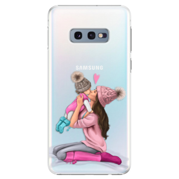Levně Plastové pouzdro iSaprio - Kissing Mom - Brunette and Girl - Samsung Galaxy S10e