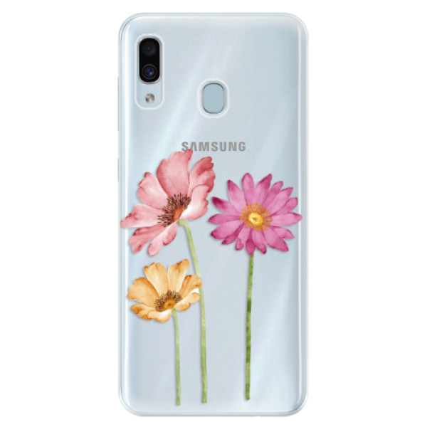Silikonové pouzdro iSaprio - Three Flowers - Samsung Galaxy A30