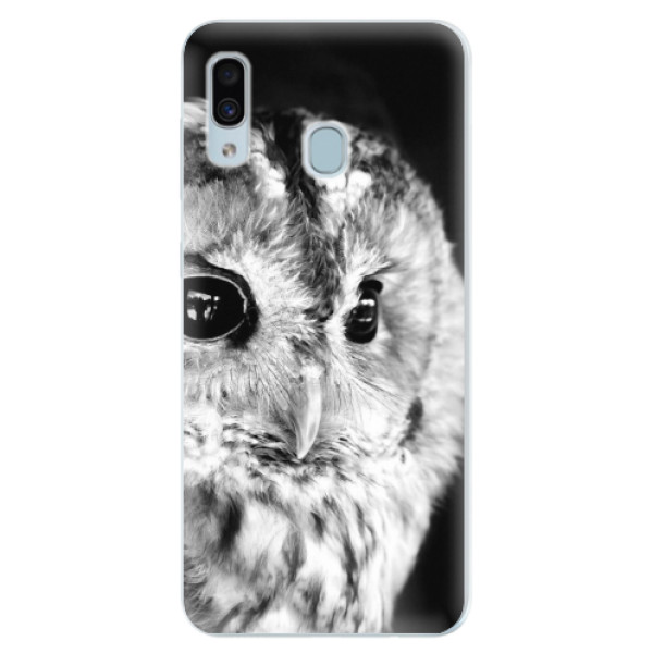 Silikonové pouzdro iSaprio - BW Owl - Samsung Galaxy A30