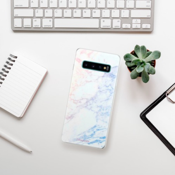 Silikonové pouzdro iSaprio - Samsung Galaxy S10 - Duhový Mramor 10