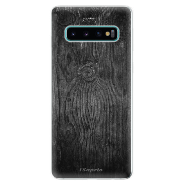 Silikonové odolné pouzdro iSaprio Black Wood 13 na mobil Samsung Galaxy S10 (Silikonový odolný kryt, obal, pouzdro iSaprio Black Wood 13 na mobilní telefon Samsung Galaxy S10)