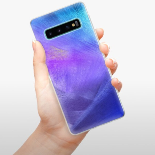 Silikonové pouzdro iSaprio - Samsung Galaxy S10 - Fialové Peří
