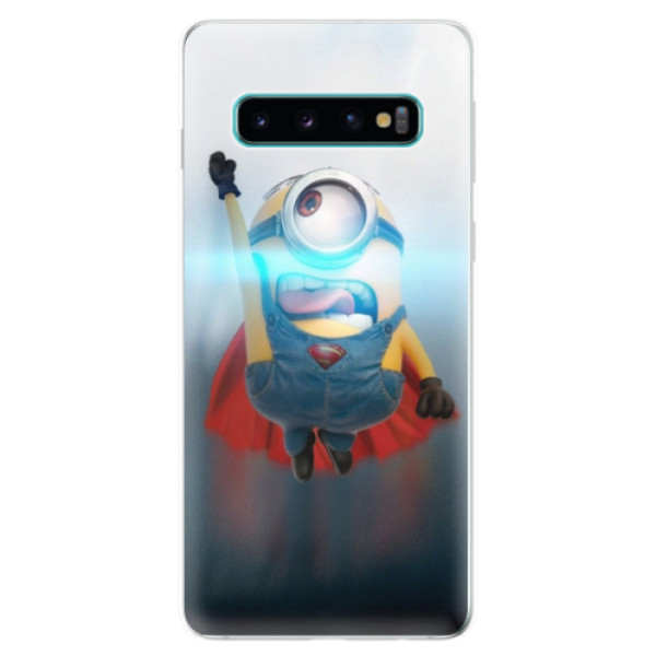 Silikonové odolné pouzdro iSaprio Mimoň Superman 02 na mobil Samsung Galaxy S10 (Silikonový odolný kryt, obal, pouzdro iSaprio Mimoň Superman 02 na mobilní telefon Samsung Galaxy S10)