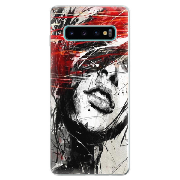 Odolné silikonové pouzdro iSaprio - Sketch Face - Samsung Galaxy S10
