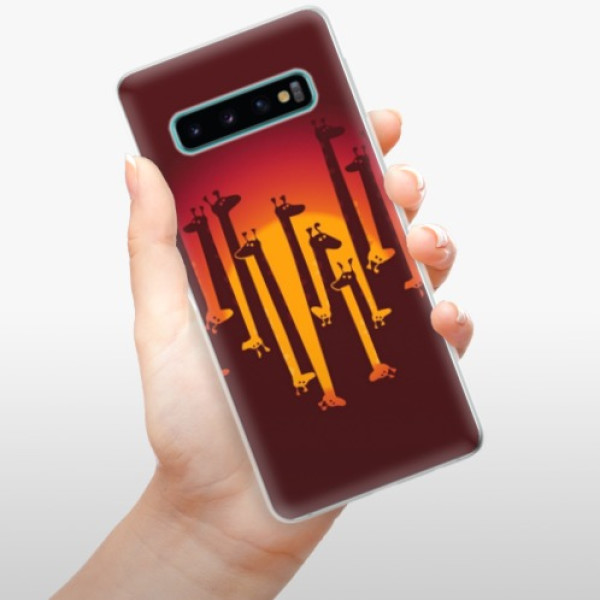Silikonové pouzdro iSaprio - Samsung Galaxy S10 - Žirafy 01