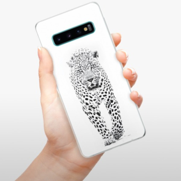 Silikonové pouzdro iSaprio - Samsung Galaxy S10 - Bílý Jaguár