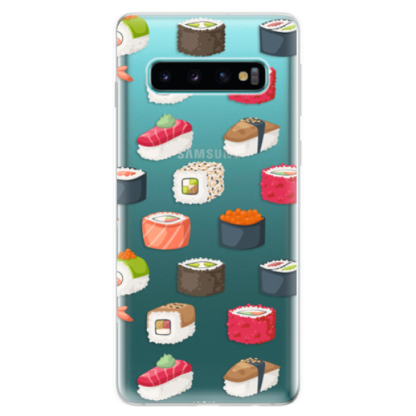 Odolné silikonové pouzdro iSaprio - Sushi Pattern - Samsung Galaxy S10