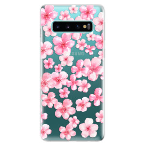 Silikonové pouzdro iSaprio - Samsung Galaxy S10 - Malé Růžové Květy 05