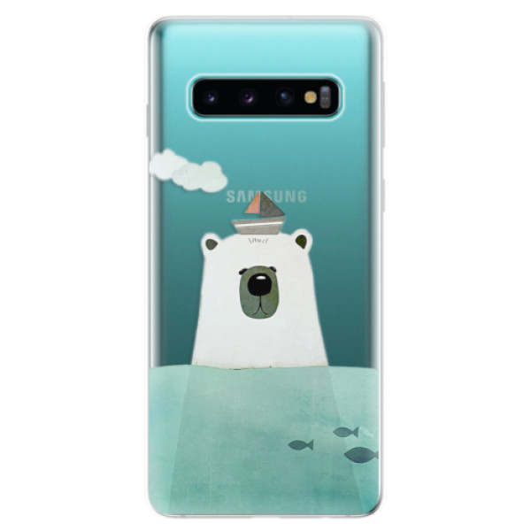 Odolné silikonové pouzdro iSaprio - Bear With Boat - Samsung Galaxy S10