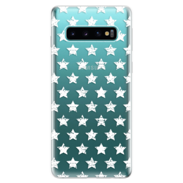 Odolné silikonové pouzdro iSaprio - Stars Pattern - white - Samsung Galaxy S10