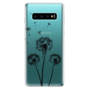 Silikonové pouzdro iSaprio - Samsung Galaxy S10 - Tři Černé Pampelišky