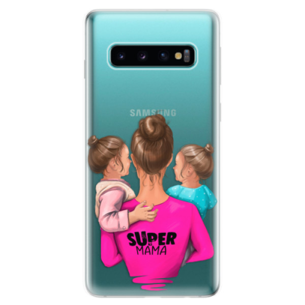 Silikonové odolné pouzdro iSaprio Super Máma Two Girls na mobil Samsung Galaxy S10 (Silikonový odolný kryt, obal, pouzdro iSaprio Super Máma Two Girls na mobilní telefon Samsung Galaxy S10)