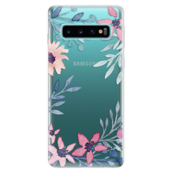 Odolné silikonové pouzdro iSaprio - Leaves and Flowers - Samsung Galaxy S10