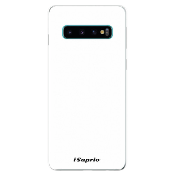 Silikonové odolné pouzdro iSaprio 4Pure bílé na mobil Samsung Galaxy S10 (Silikonový odolný kryt, obal, pouzdro iSaprio 4Pure bílé na mobilní telefon Samsung Galaxy S10)