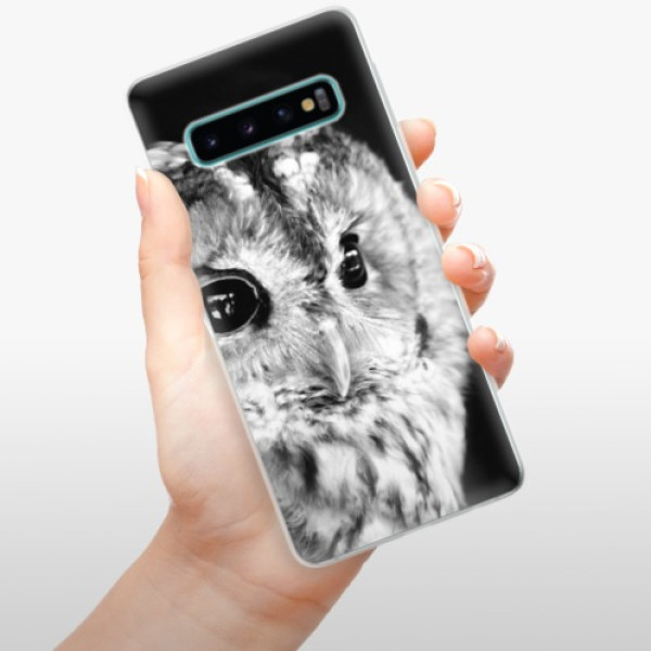 Silikonové pouzdro iSaprio - Samsung Galaxy S10 - BW Sova